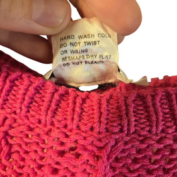IH Collectibles Raspberry Textured Knit Top, Size L – Linen Cotton Blend [0362] - Picture 7 of 8